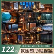助眠视频虚拟房屋治愈系卧室客厅雨雪夜晚惬意放松视频网盘素材