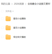 全网最全小说推文素材